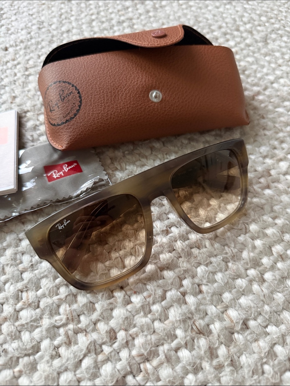 Ray-Ban Square Drifters Sunglasses in Olive Translucent